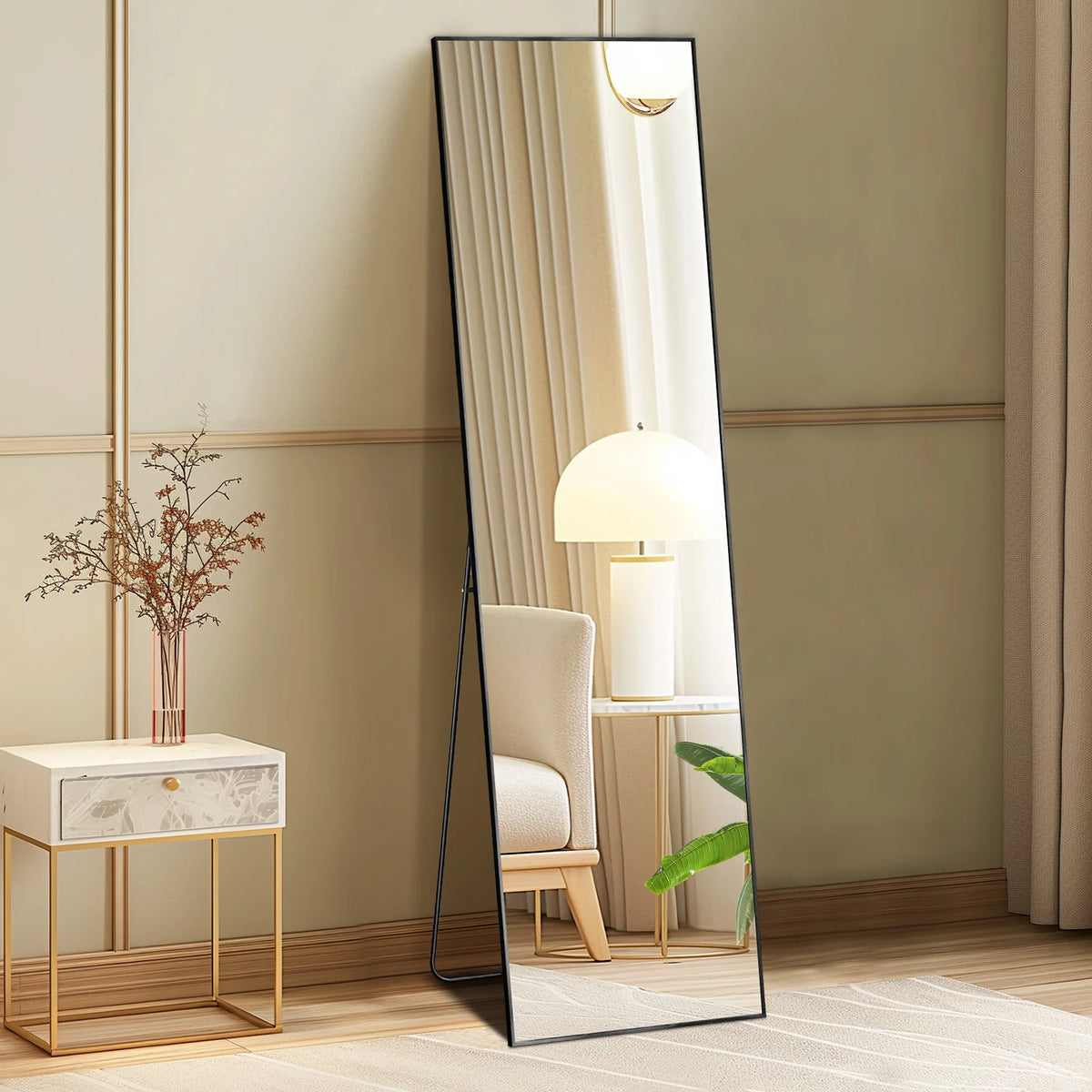 MCQ Arched Full Length Mirror With Stand And Wall Mount