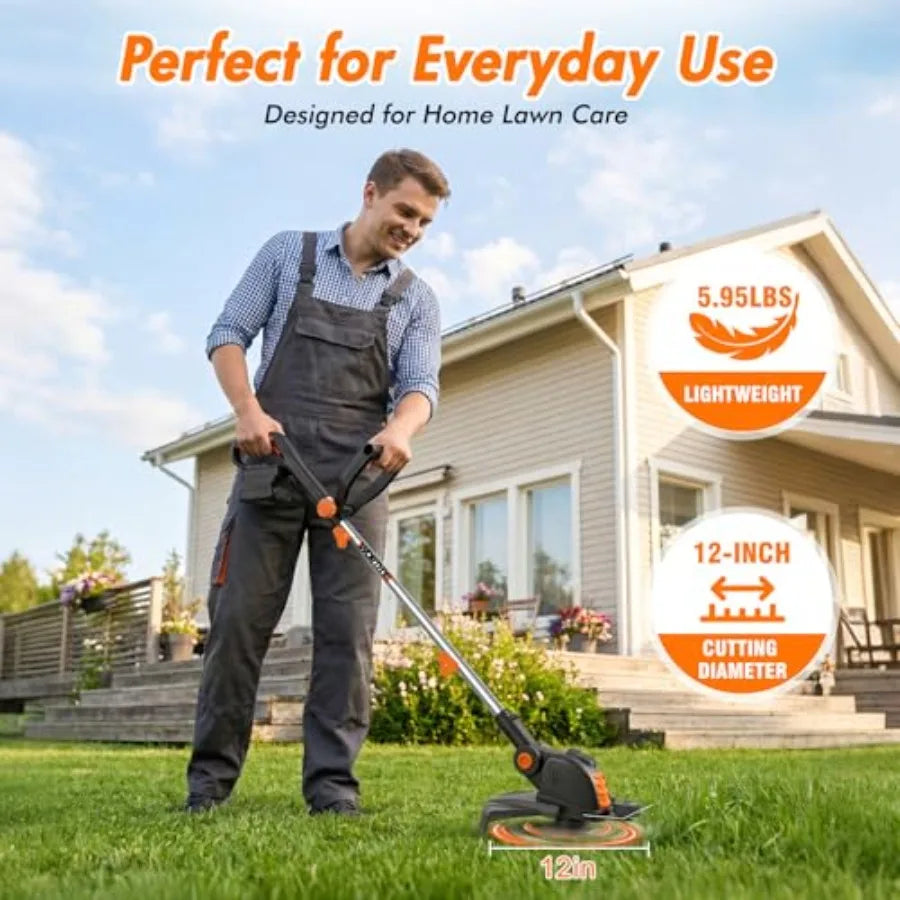 SHXI Cordless Electric Weed Trimmer and Lawn Grass Edger Tool