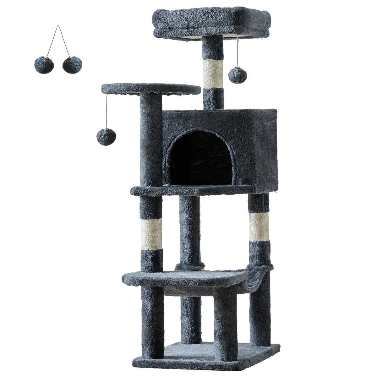 JHK Multi Level Cat Tree With Sisal Posts And House