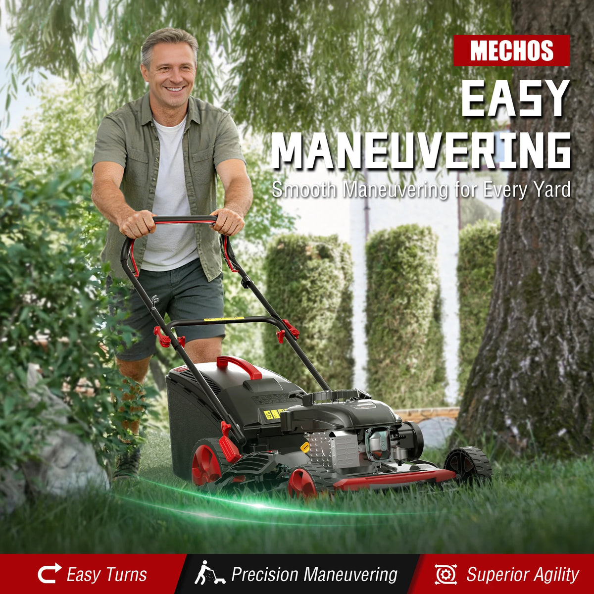JETTING 4-Stroke Gas Lawn Mower With Self-Propelled 3-in-1 Function