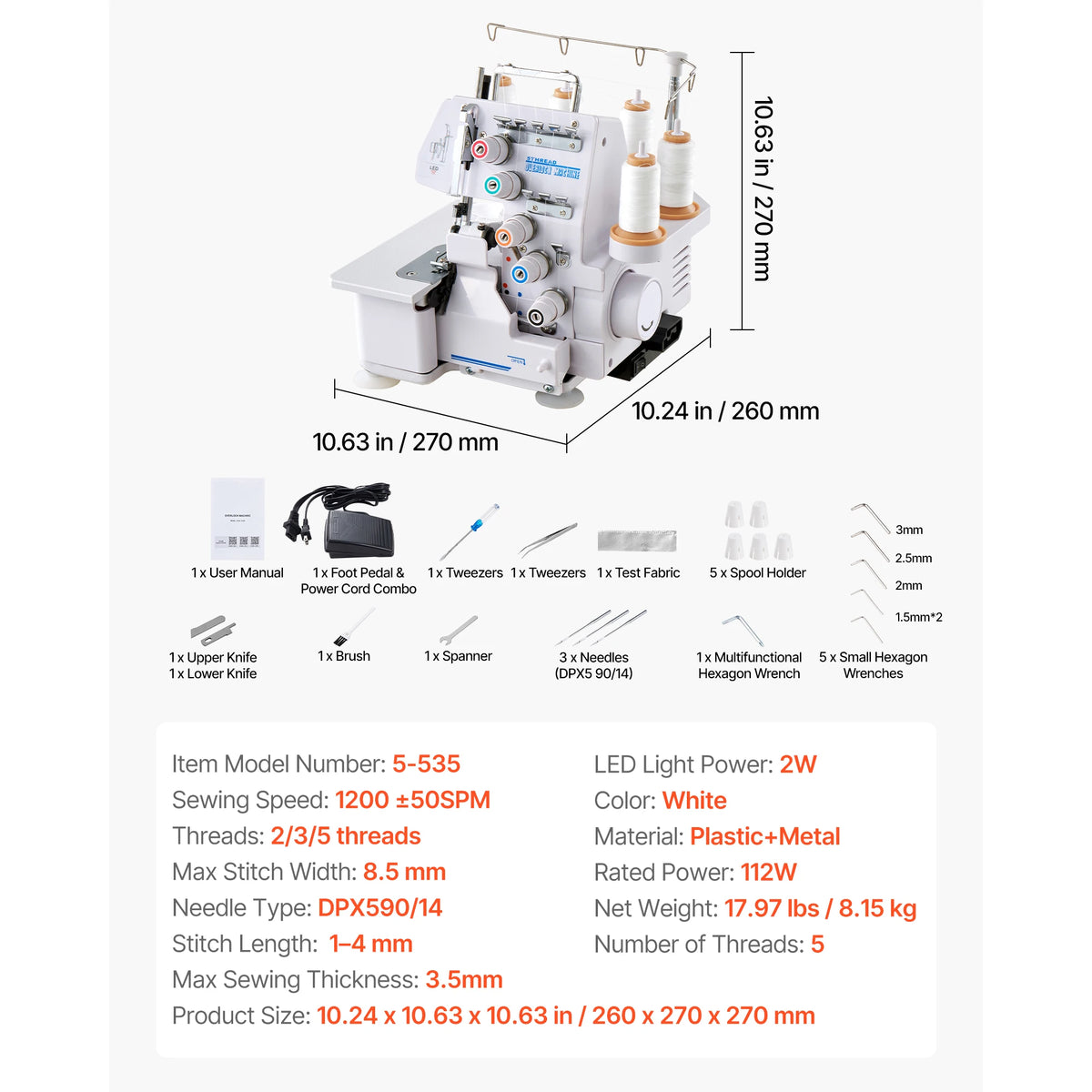 SucceBuy Serger Overlock Sewing Machine With Differential Feed