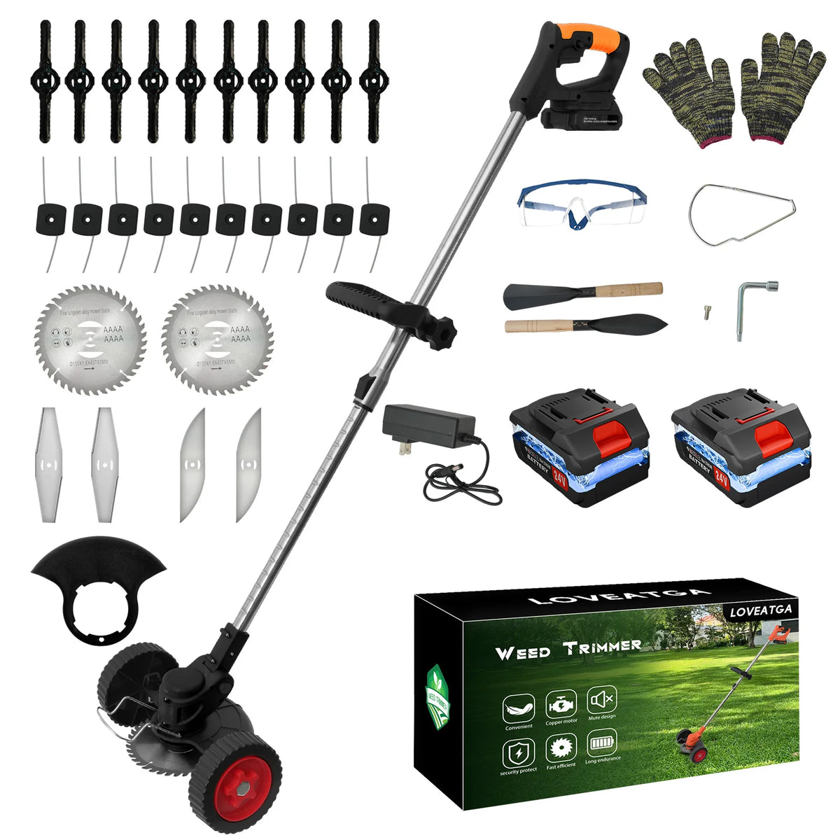 Cordless 3-in-1 Lawn Mower and Grass Trimmer Garden Tool