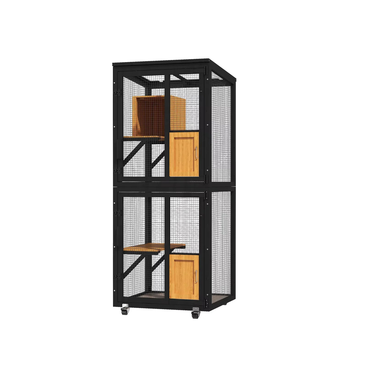 Outdoor Catio Enclosure with Window Access and Waterproof Resting Box