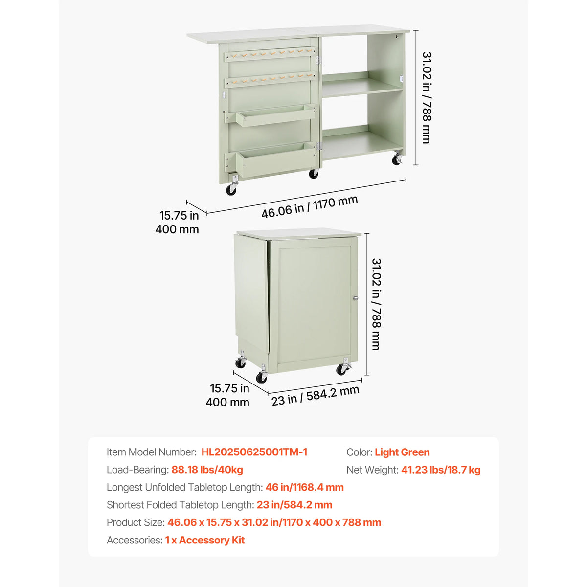 SucceBuy Multipurpose Folding Sewing Machine Table With Storage