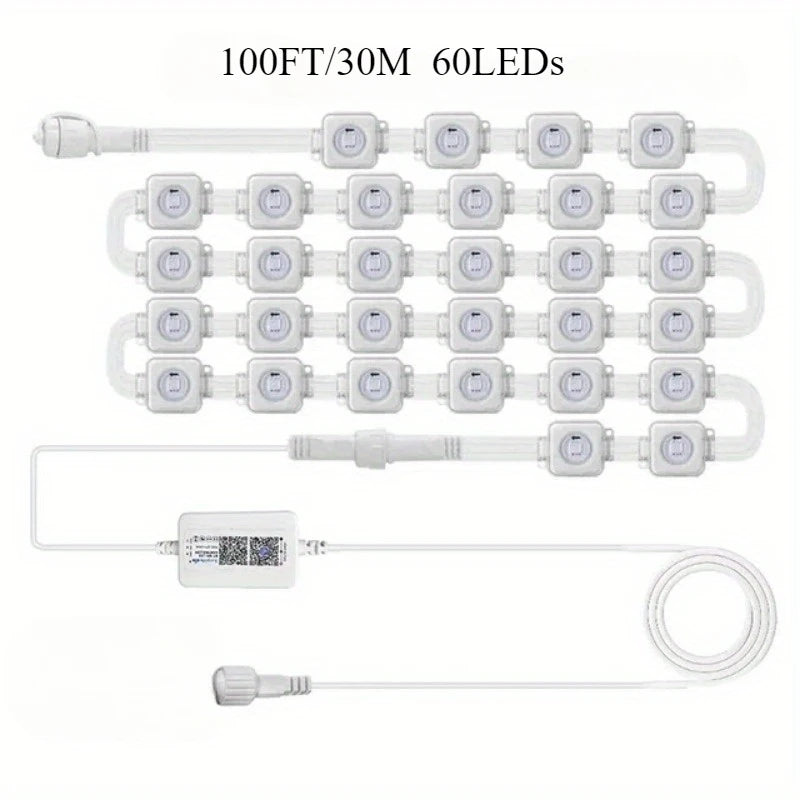 GCTECHING Waterproof Permanent Outdoor LED String Lights for Festive Decor