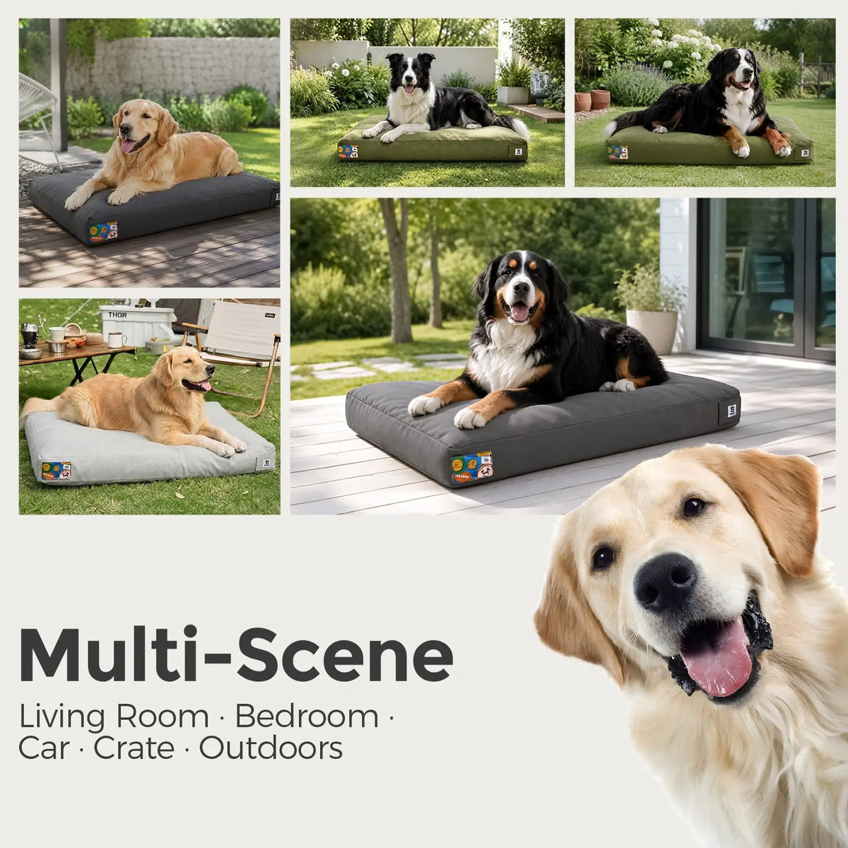 Durable Waterproof Canvas Dog Bed With Removable Washable Cover