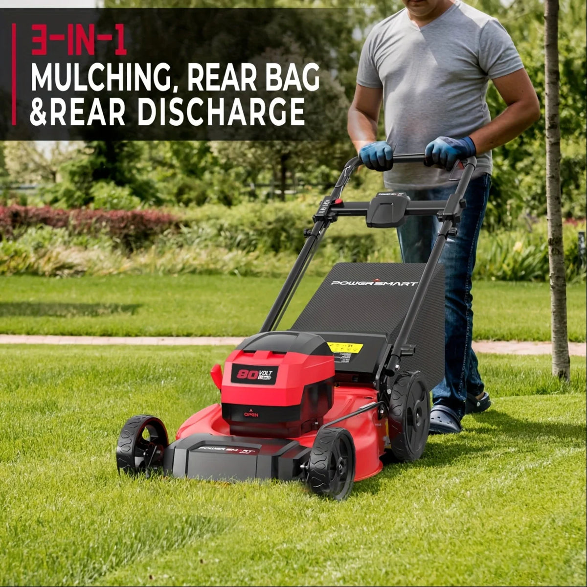 PowerSmart Cordless Brushless Lawn Mower With Battery And Charger