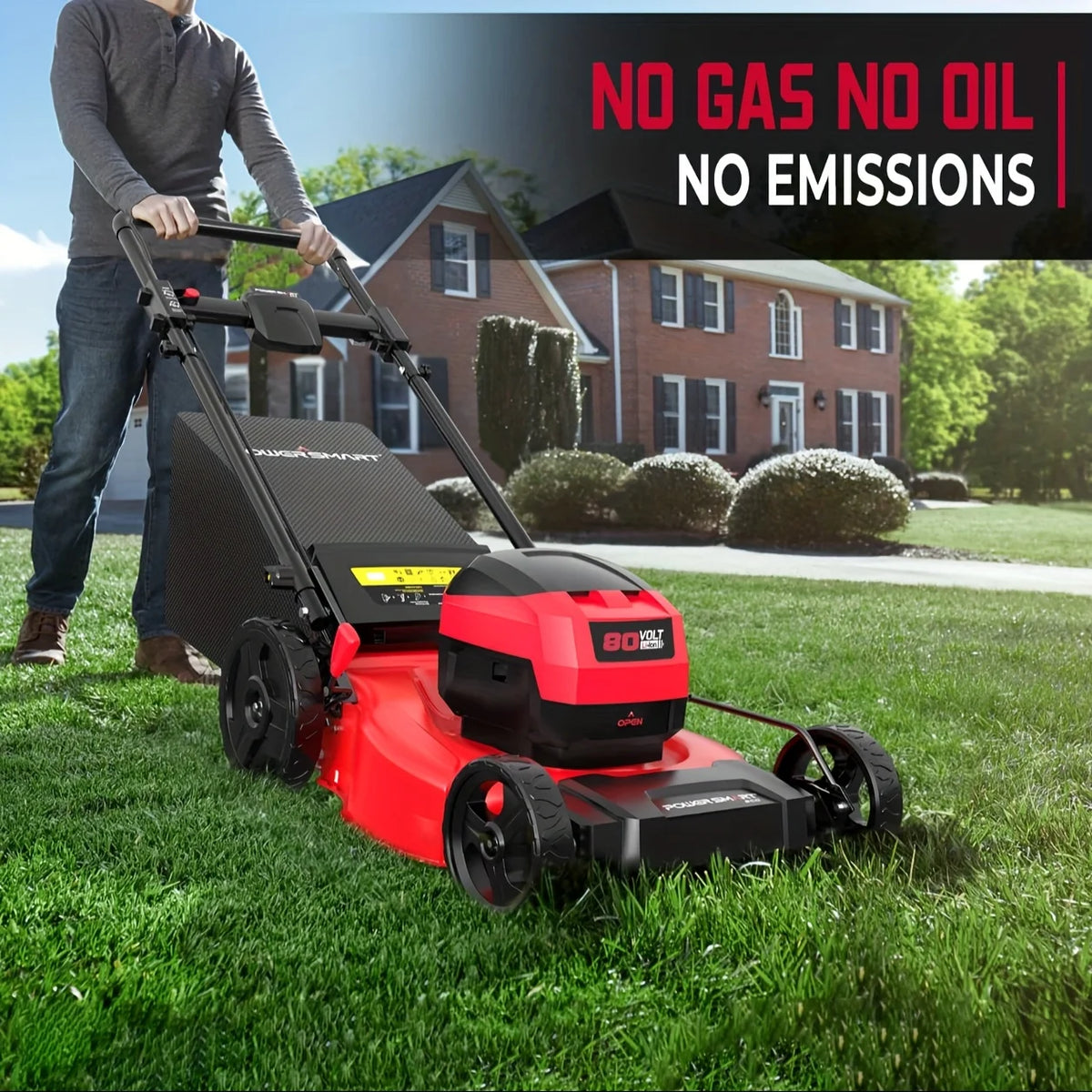 PowerSmart Cordless Brushless Lawn Mower With Battery And Charger