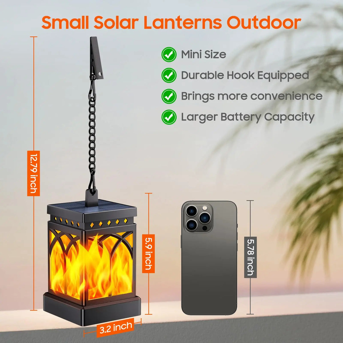 Waterproof Solar Lanterns With Two Modes and Automatic Lighting