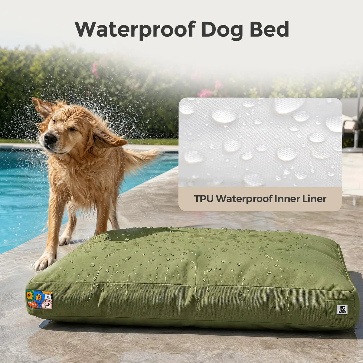Durable Waterproof Canvas Dog Bed With Removable Washable Cover