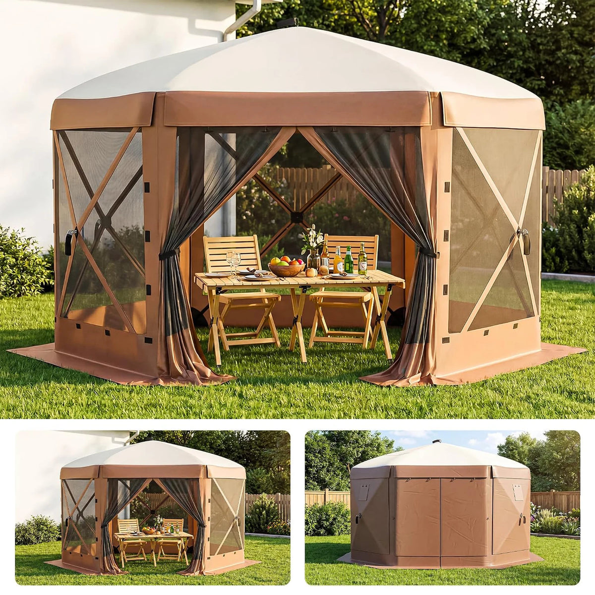 HiMISS Pop Up Screen Gazebo With Removable Wind Walls