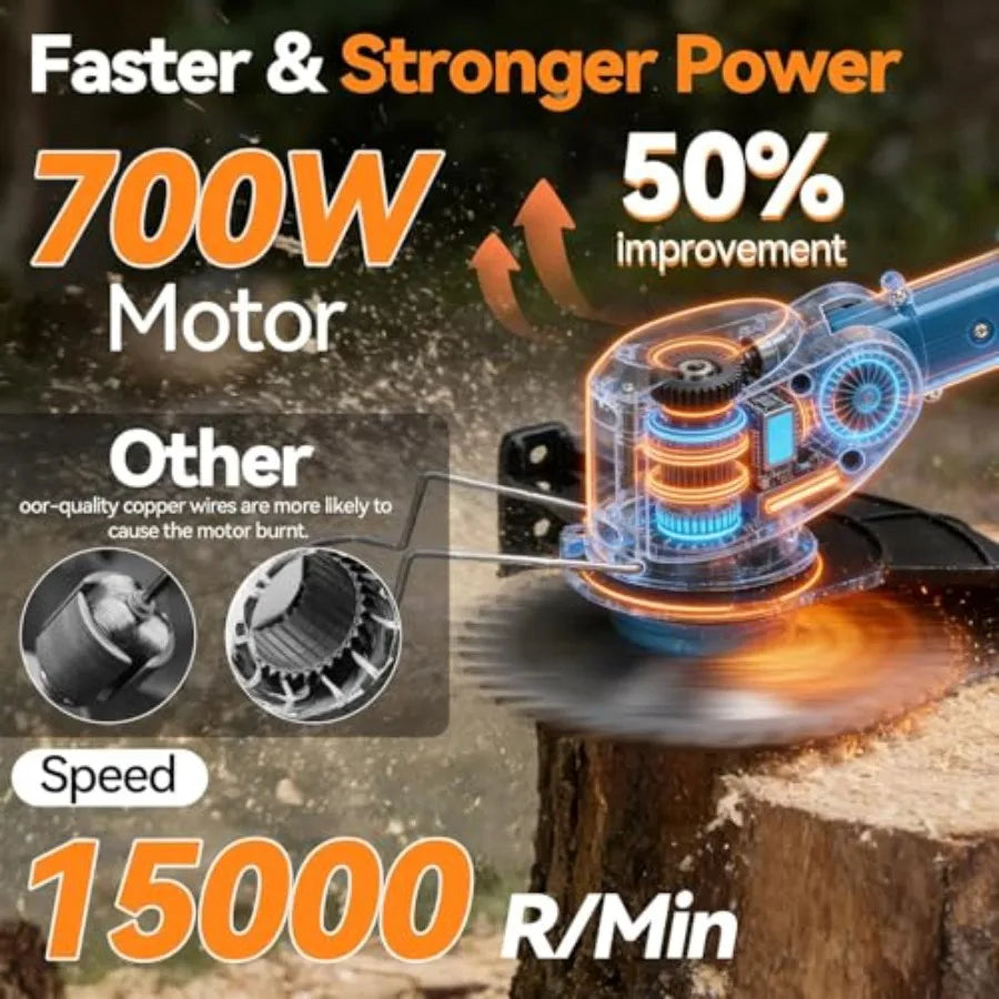 SHXI Cordless Electric Weed Trimmer With Wheel And Brush Cutter