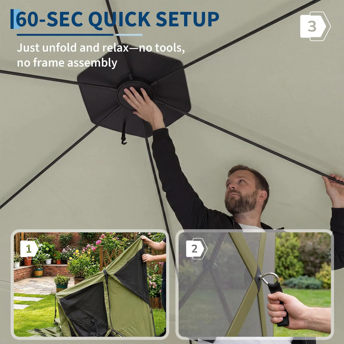 HiMISS Pop Up Screen Gazebo With Removable Wind Walls