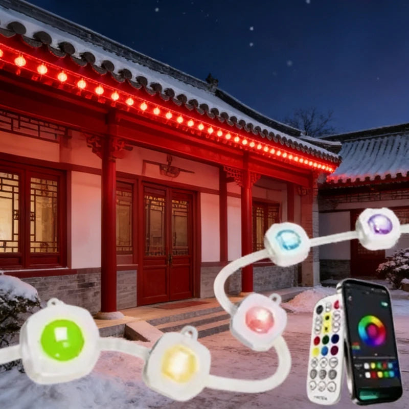 GCTECHING Waterproof Permanent Outdoor LED String Lights for Festive Decor