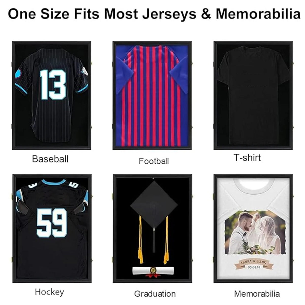 Lockable Sports Jersey Display Frame With UV Protection Acrylic Case