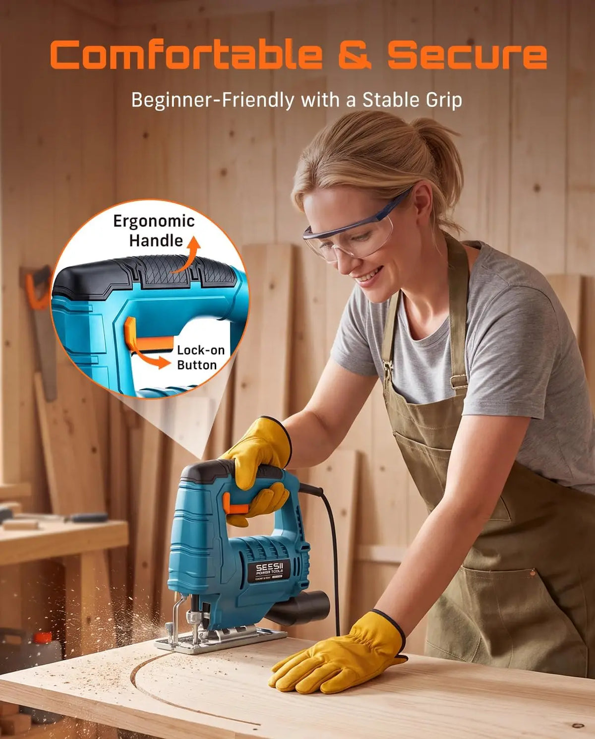 Seesii Corded Electric Jig Saw for Woodworking and DIY Projects