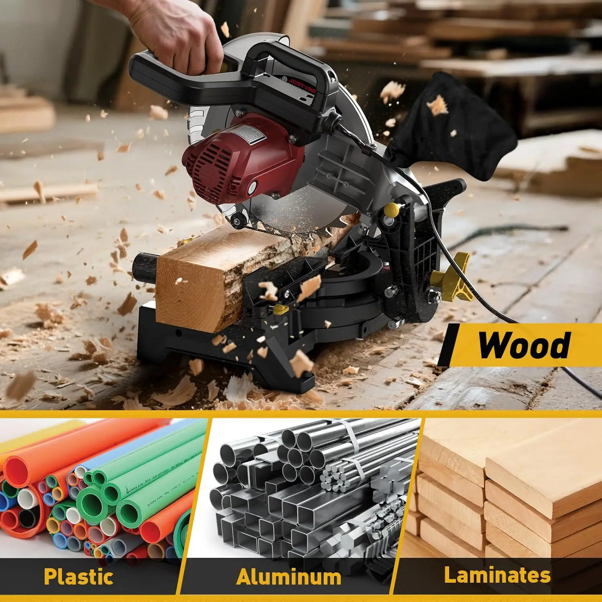 Single Bevel Compound Miter Saw With 15 Amp Motor and 5000 RPM