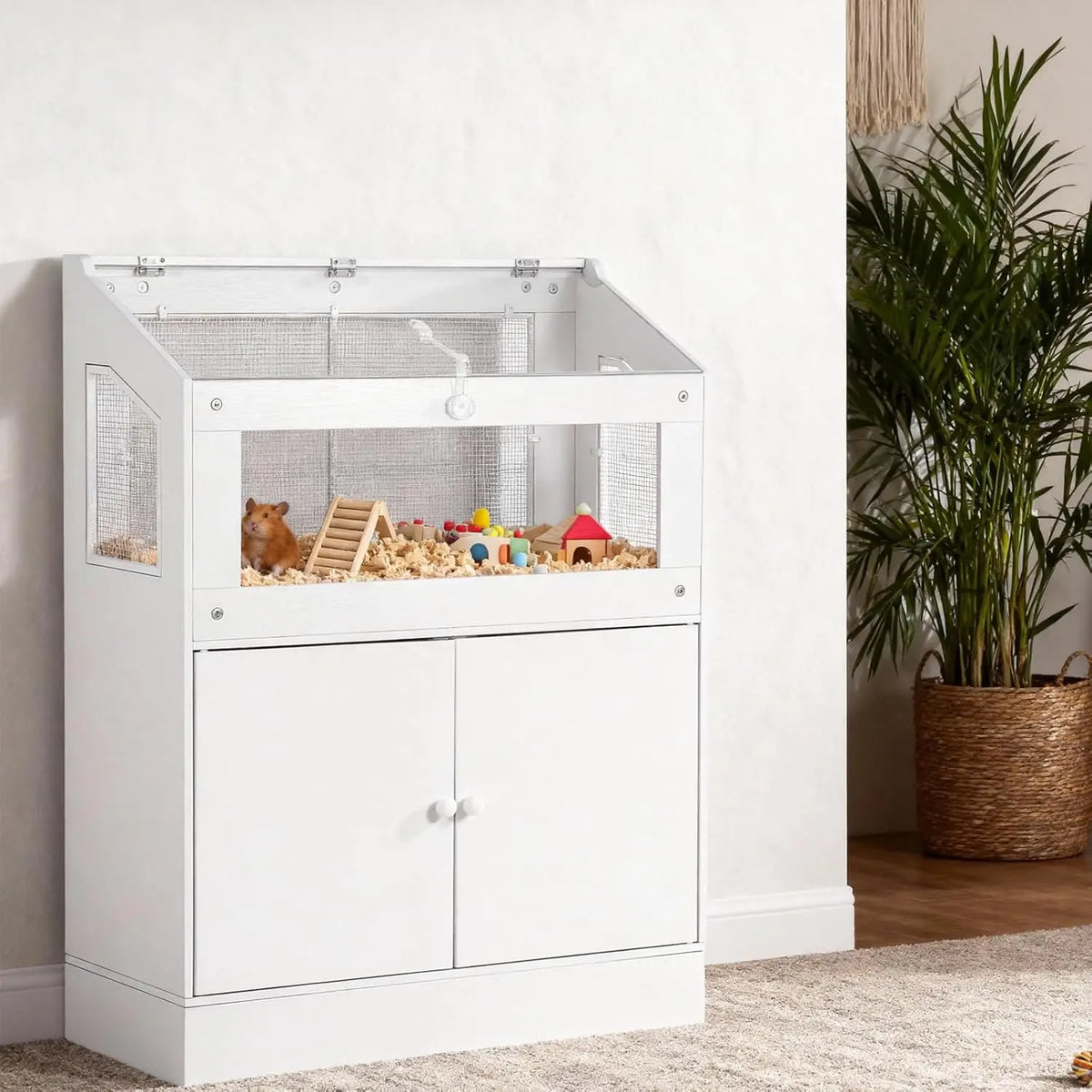 HiMISS Acrylic Small Animal Habitat With Storage Cabinet
