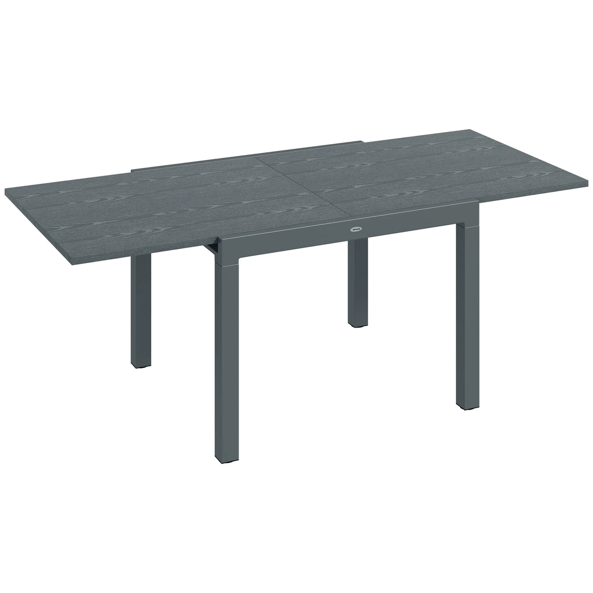 Outsunny Extendable Aluminum Patio Dining Table for Outdoor Gardens