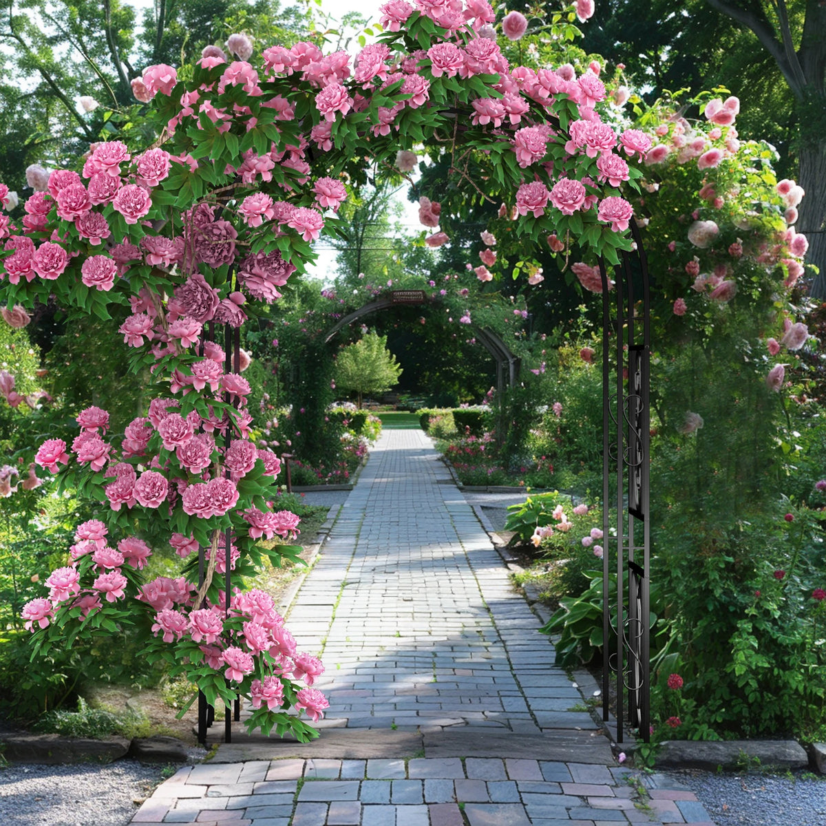 Heavy Duty Metal Garden Arbor Vine Frame Trellis For Climbing Plants Arch Iron Outdoor