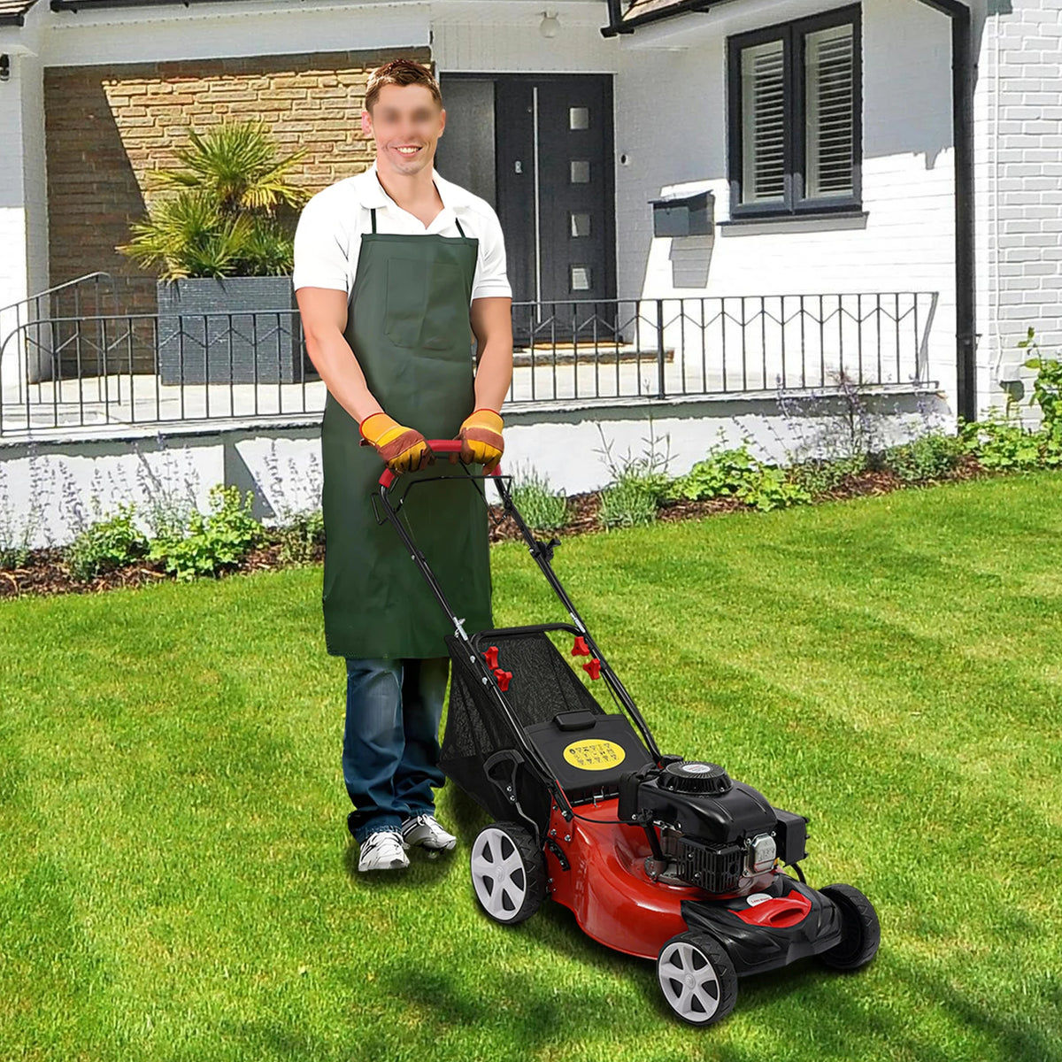 Self Propelled Gas Lawn Mower With 4 Stroke Engine