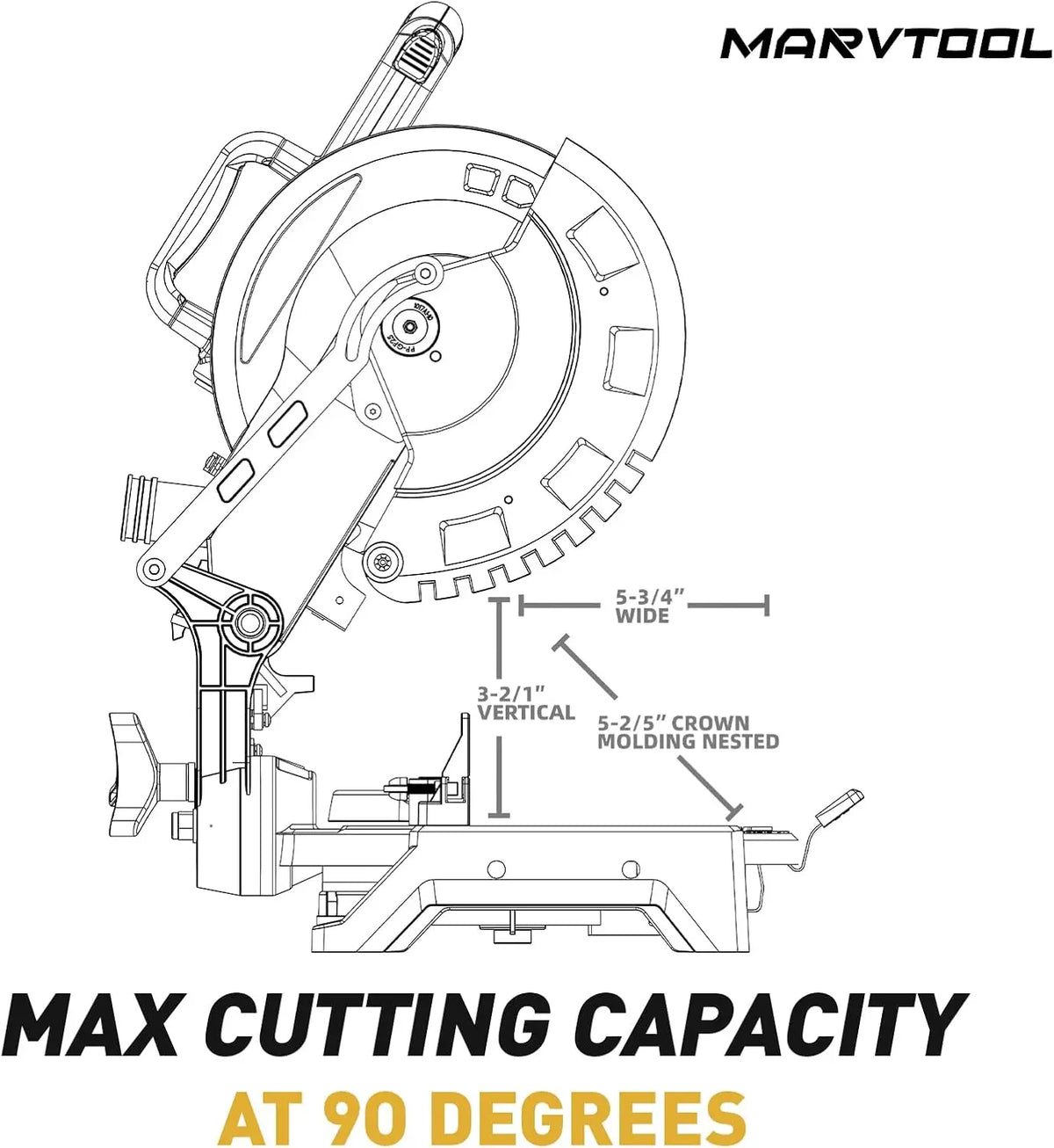 Single Bevel Compound Miter Saw With 15 Amp Motor and 5000 RPM