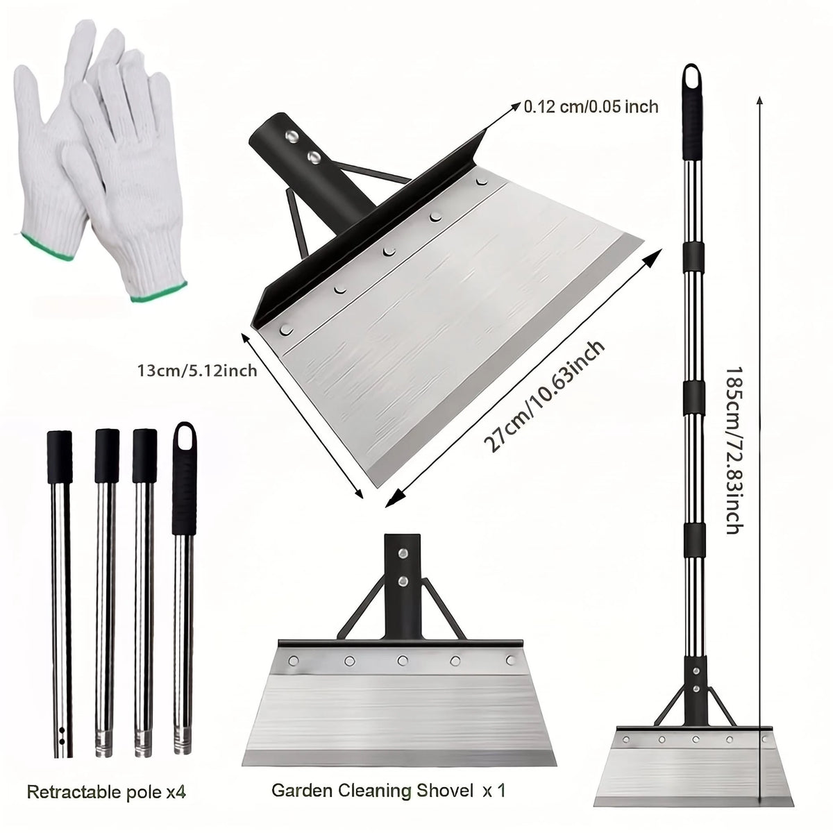 Multifunctional Stainless Steel Garden Shovel Set for Weeding and Digging