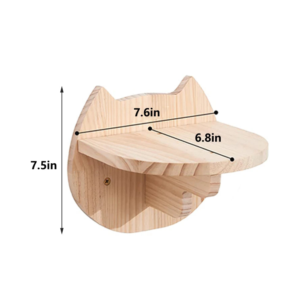 CWV Wall Mounted Cat Shelves With Moon Hammock Perches