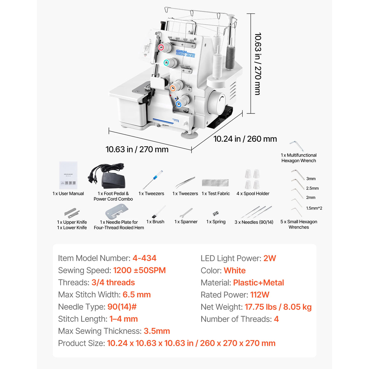 SucceBuy Serger Overlock Sewing Machine With Differential Feed