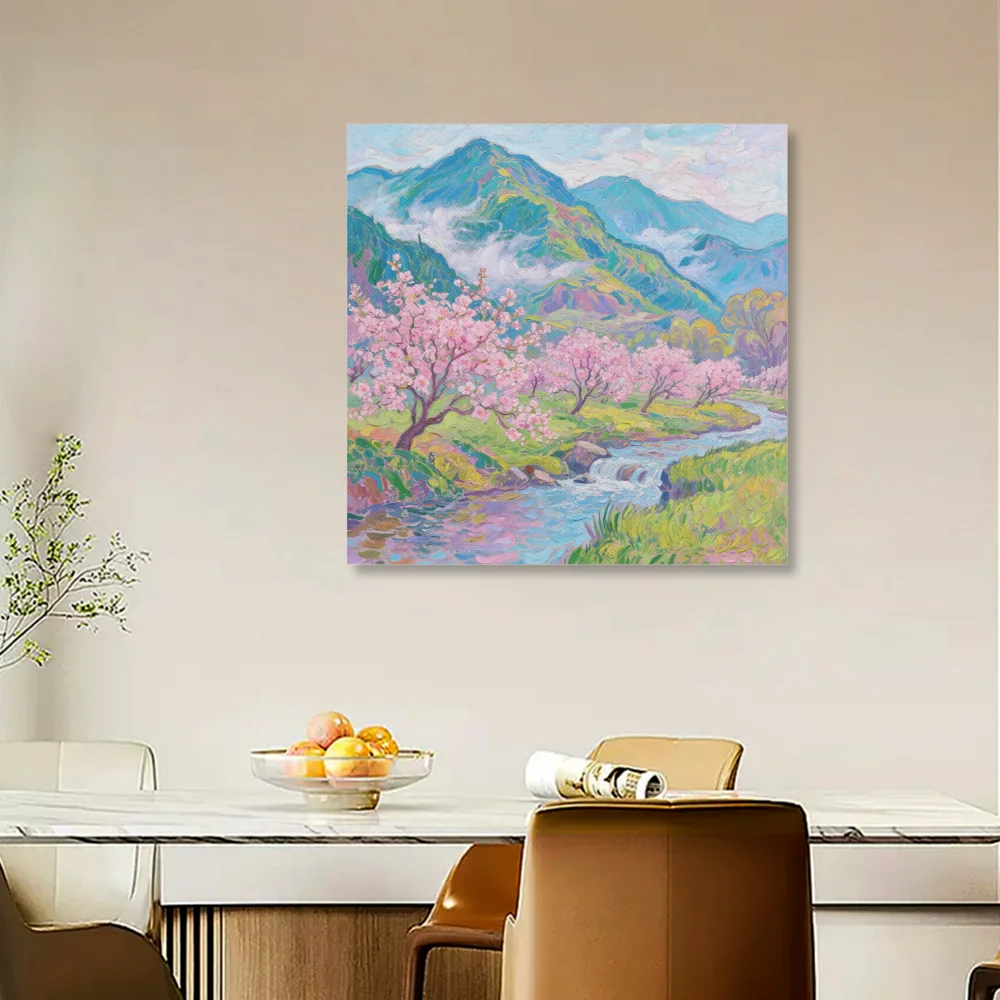 Four Seasons Landscape Canvas Wall Art Print For Home Decor