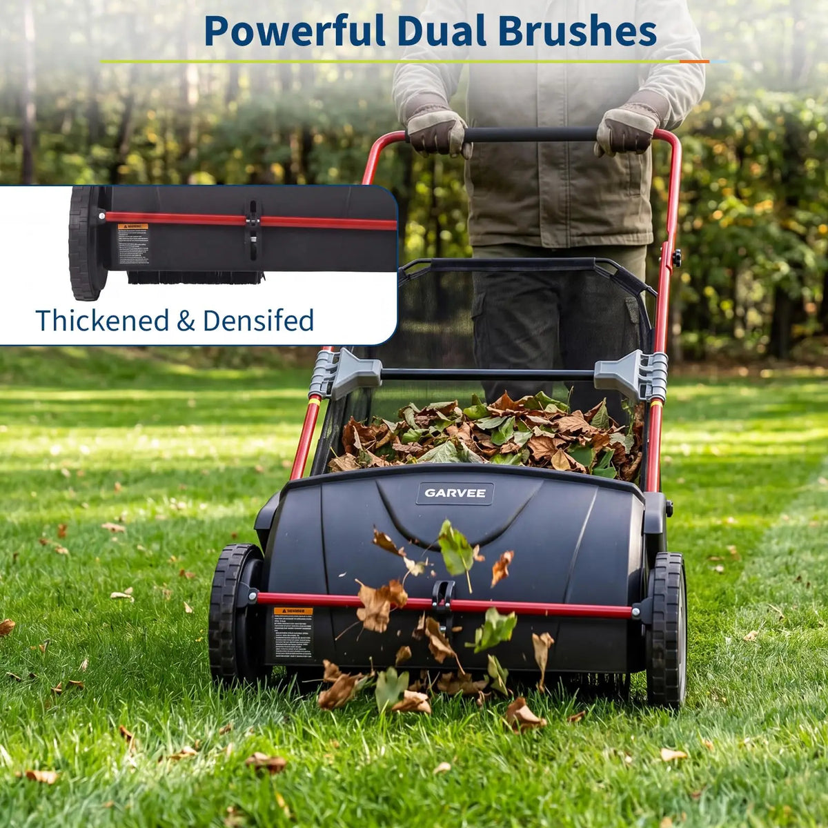 HiMISS Manual Lawn Sweeper for Leaf and Grass Cleanup