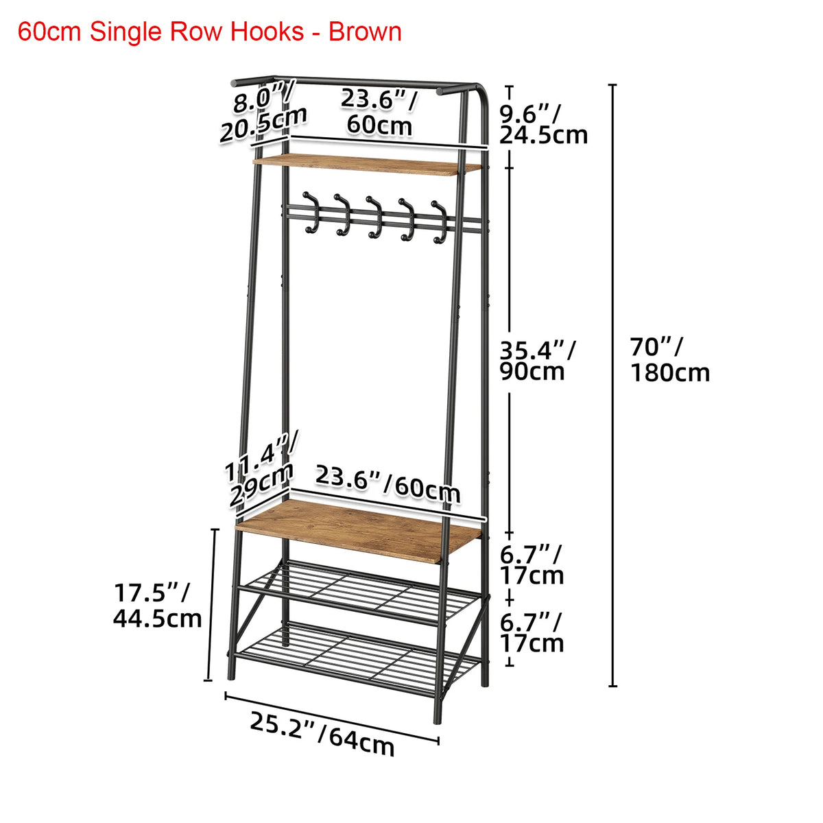 TWISTER.CK Entryway Coat Rack Bench with Shoe Storage and Hooks