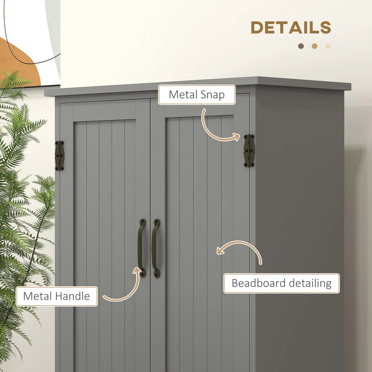 HOMCOM Freestanding Storage Hutch Cabinet With Four Doors