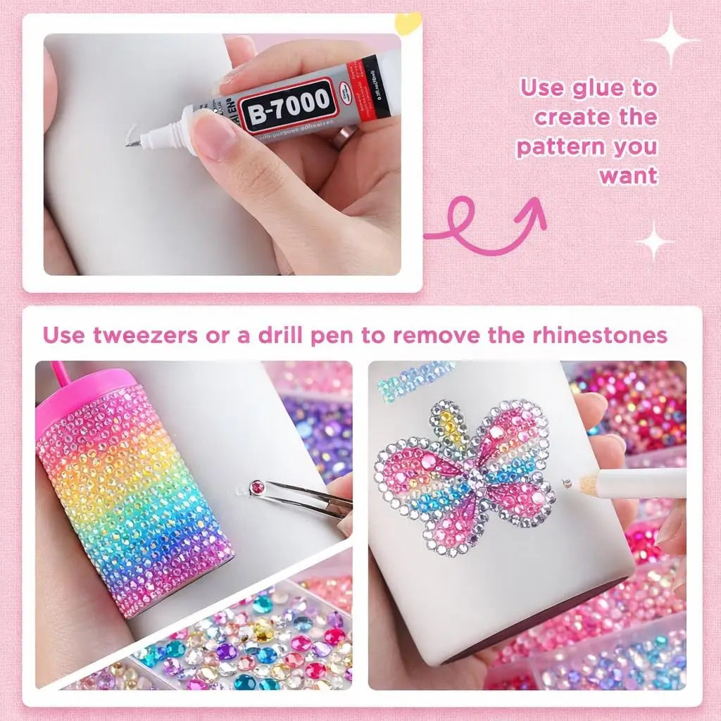 Resin Rhinestone Bedazzling Kit With Flatback Gems for Crafts