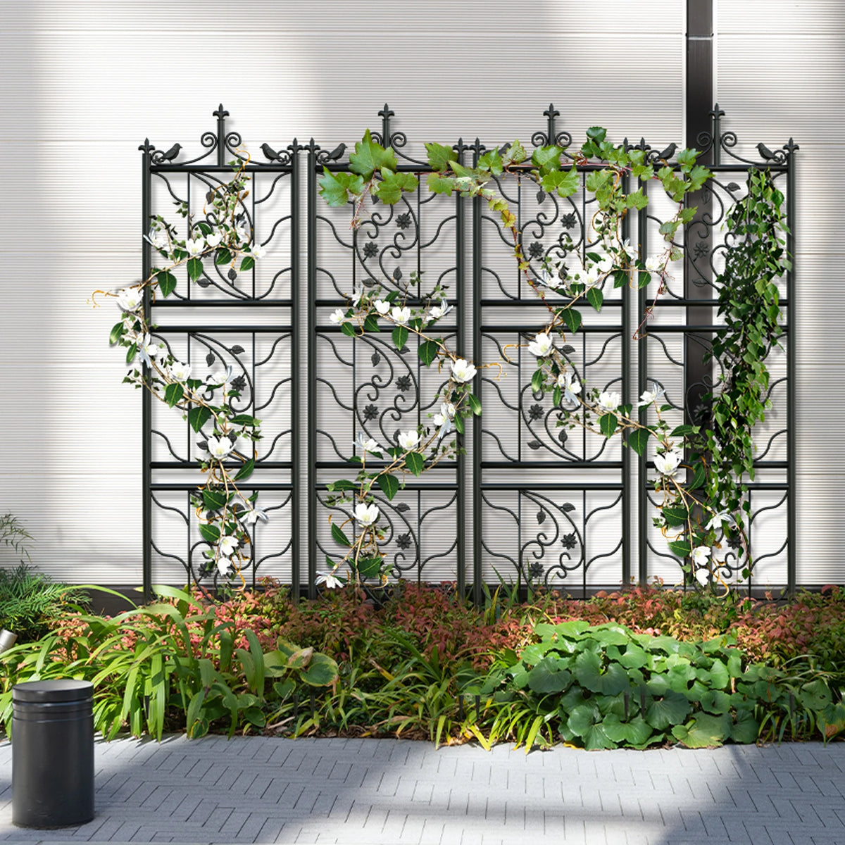 Powder Coated Iron Garden Trellis Tall Plant Support Fence For Vegetables Grapes And Flowers