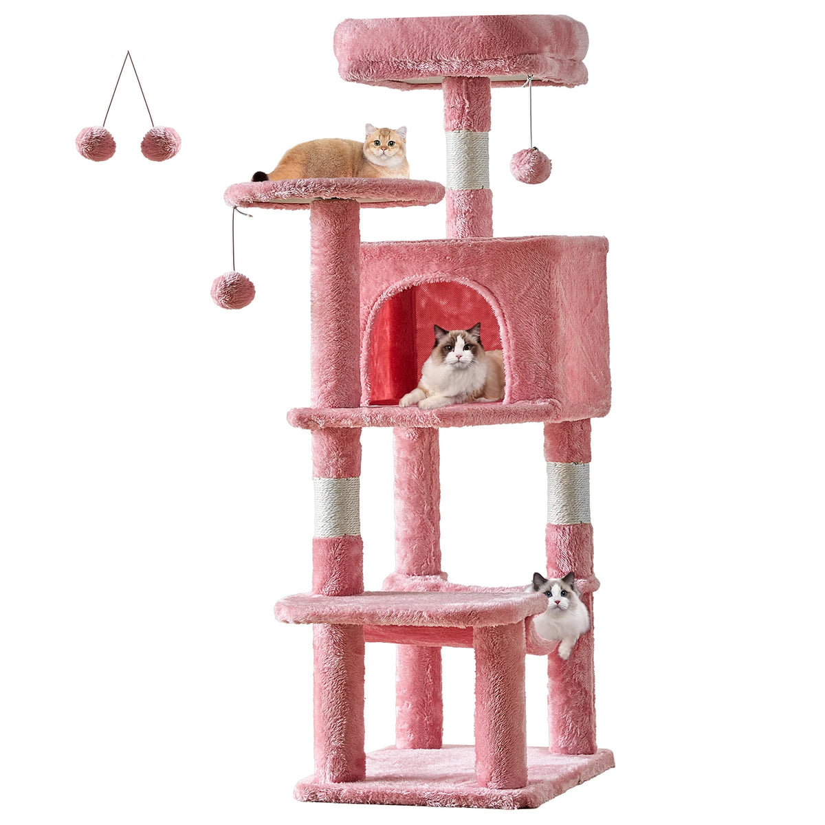 JHK Multi Level Cat Tree With Sisal Posts And House