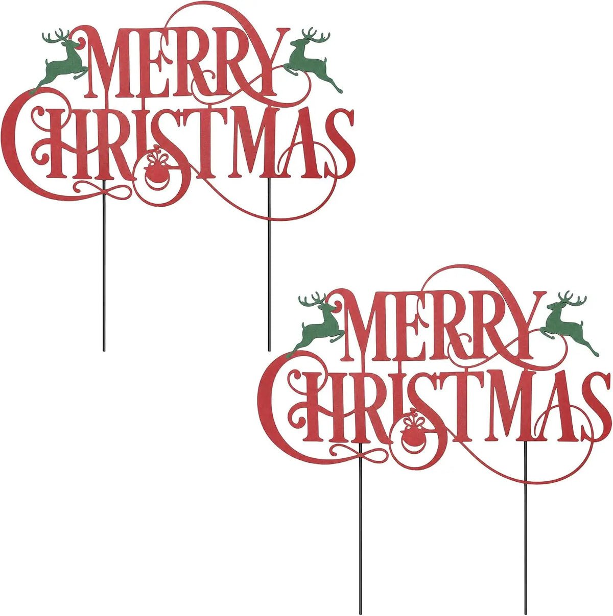 Merry Christmas Reindeer Yard Signs With Stakes for Holiday Decor