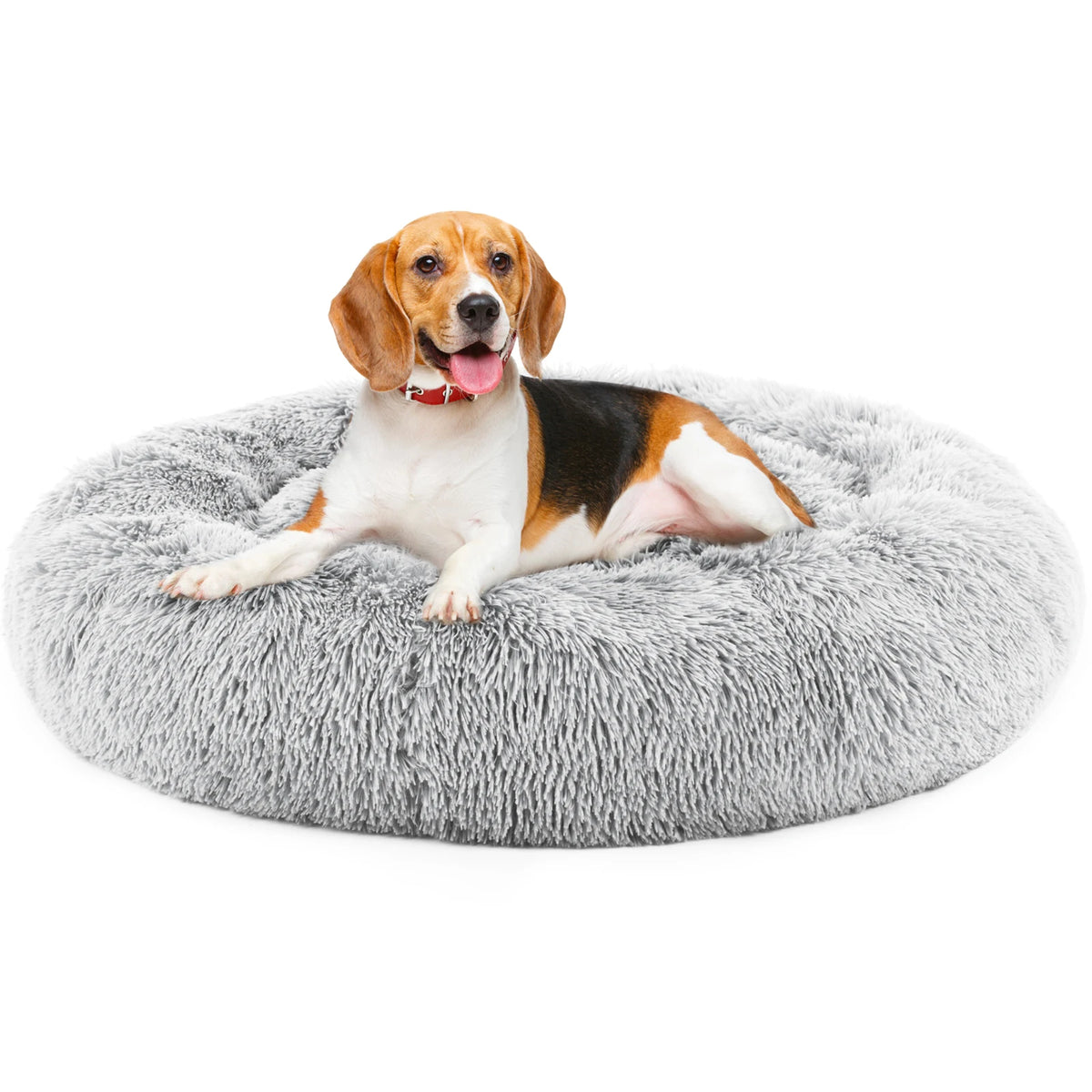 JHK Calming Washable Non Slip Plush Faux Fur Dog Bed