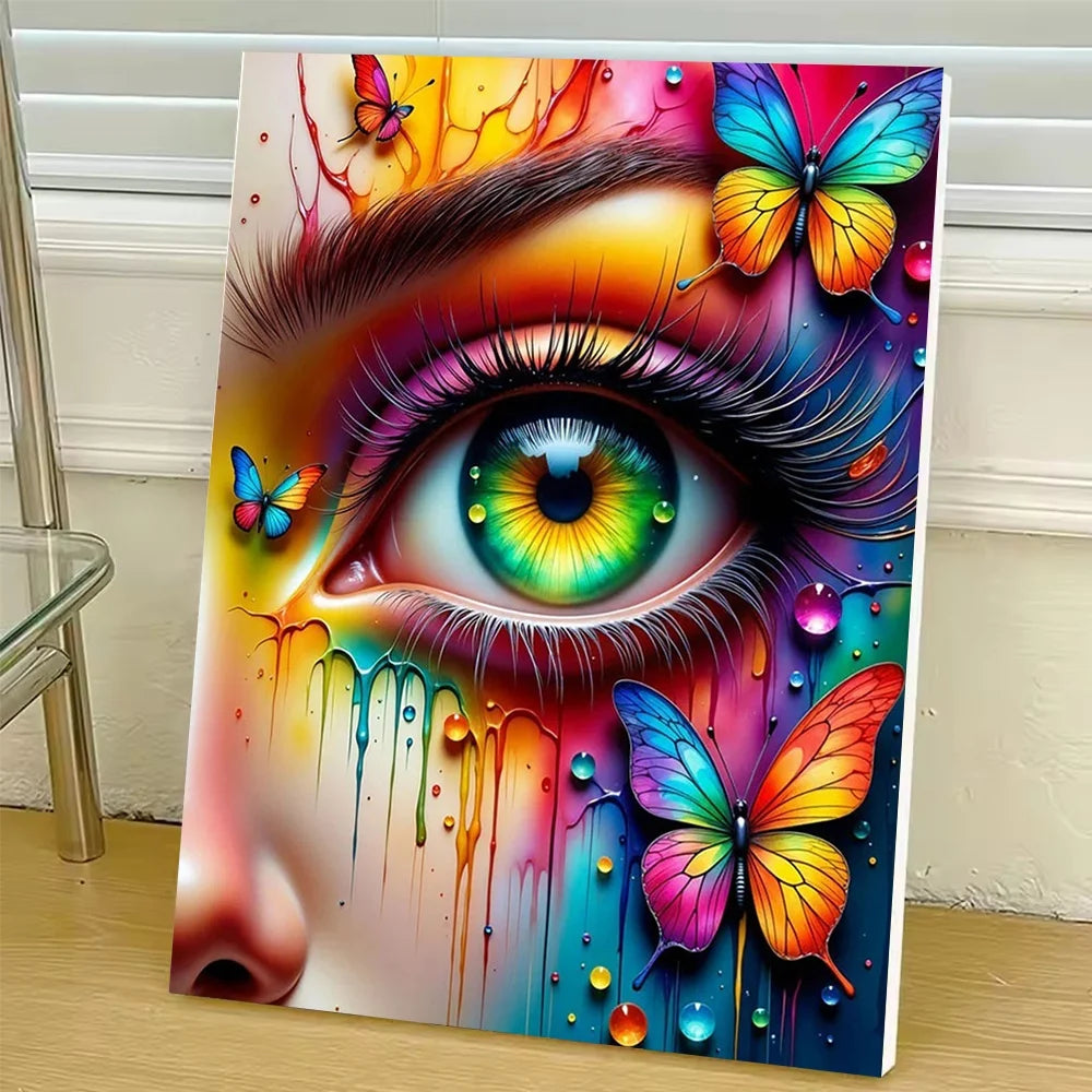 Butterfly Portrait Paint By Numbers Canvas Art Kit For Adults