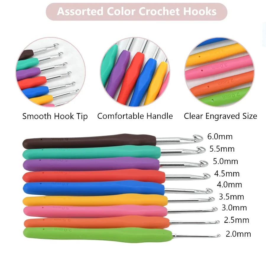 Beginner Crochet Kit With Yarn Hooks And Essential Knitting Tools
