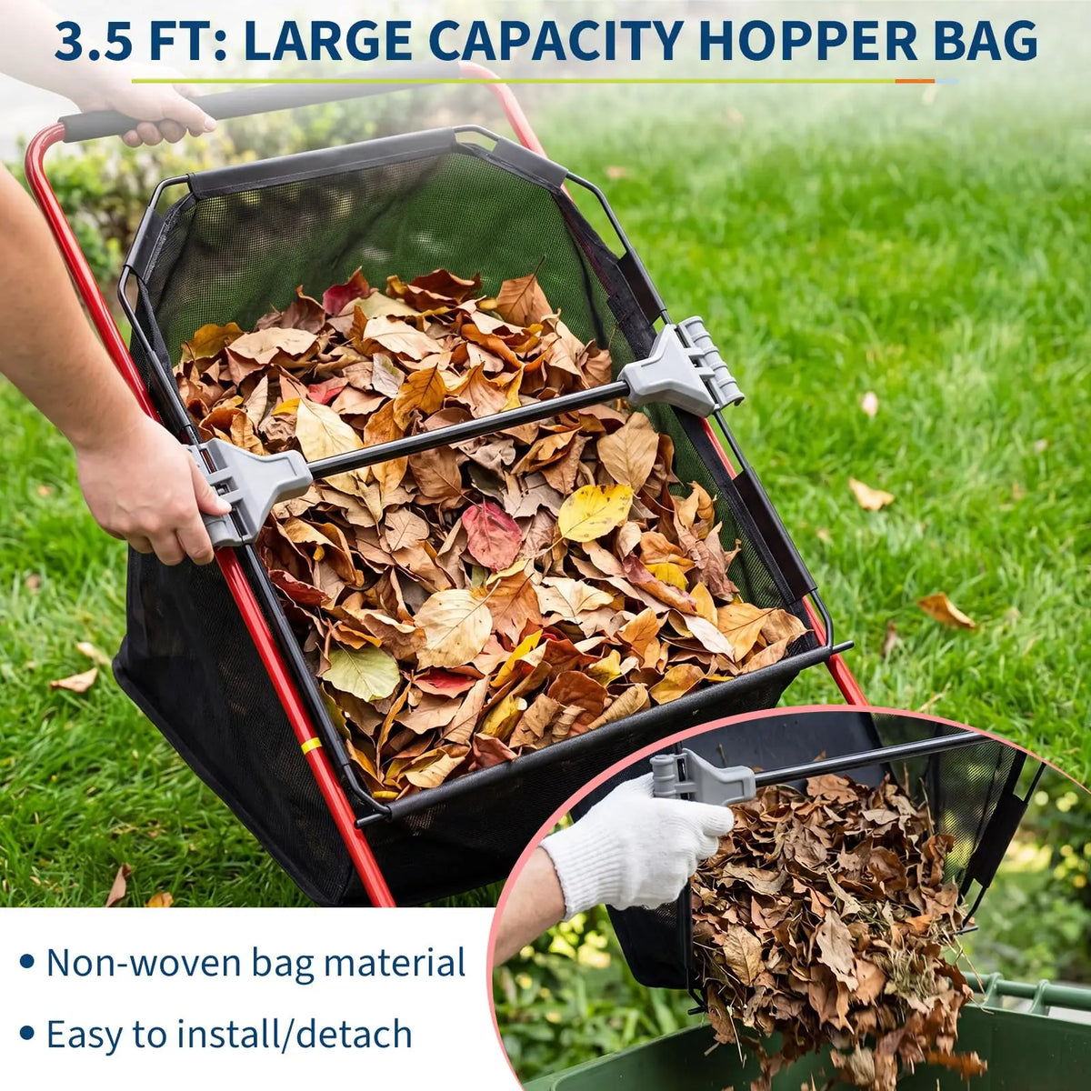 HiMISS Manual Lawn Sweeper for Leaf and Grass Cleanup