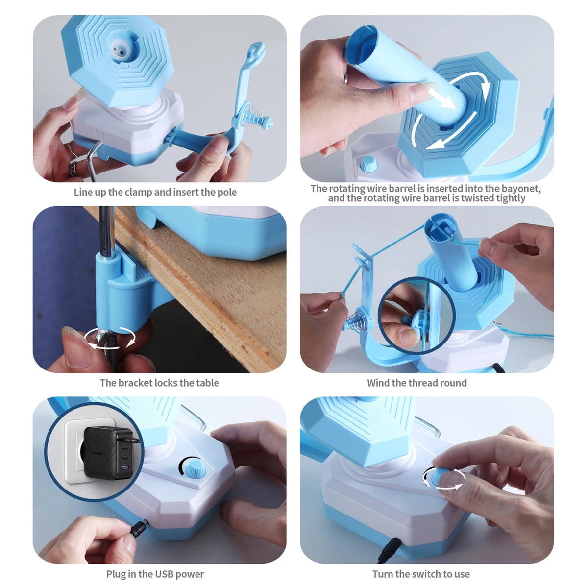 Electric Yarn Ball Winder With USB Port For Knitting Projects