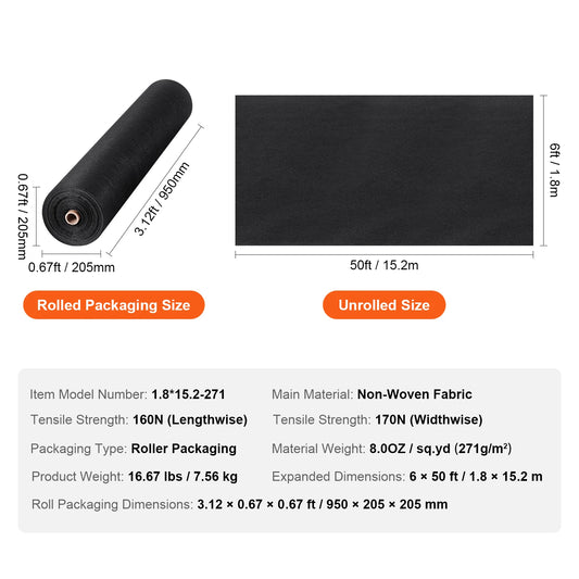 SucceBuy Non-Woven Geotextile Fabric For Driveways And Landscaping