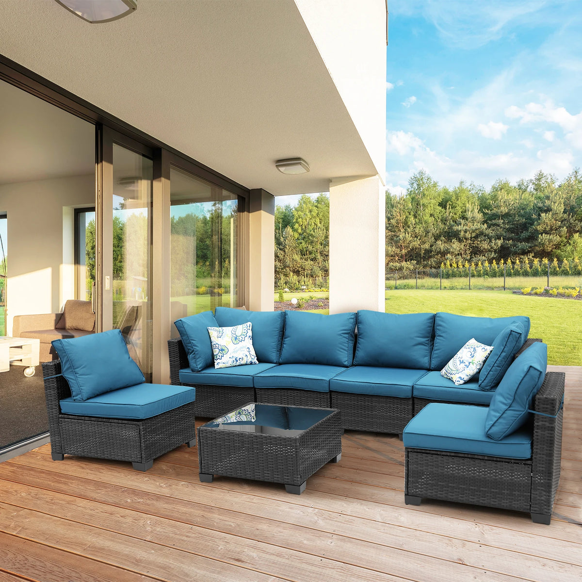 All Weather Wicker Outdoor Patio Conversation Furniture Set