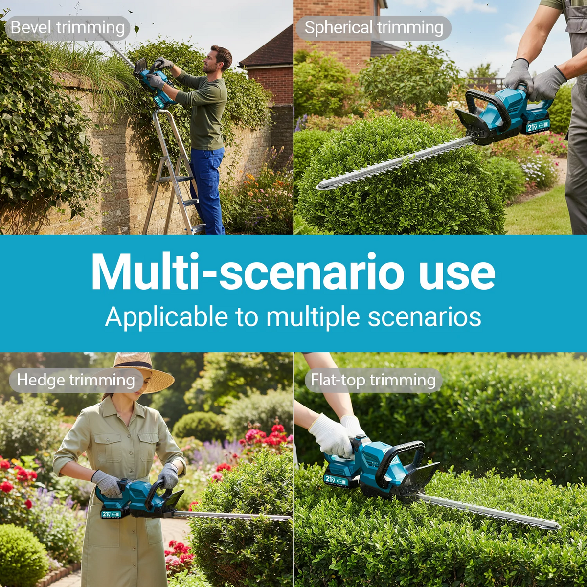 XYSD Cordless Hedge Trimmer With Battery And Rotating Head