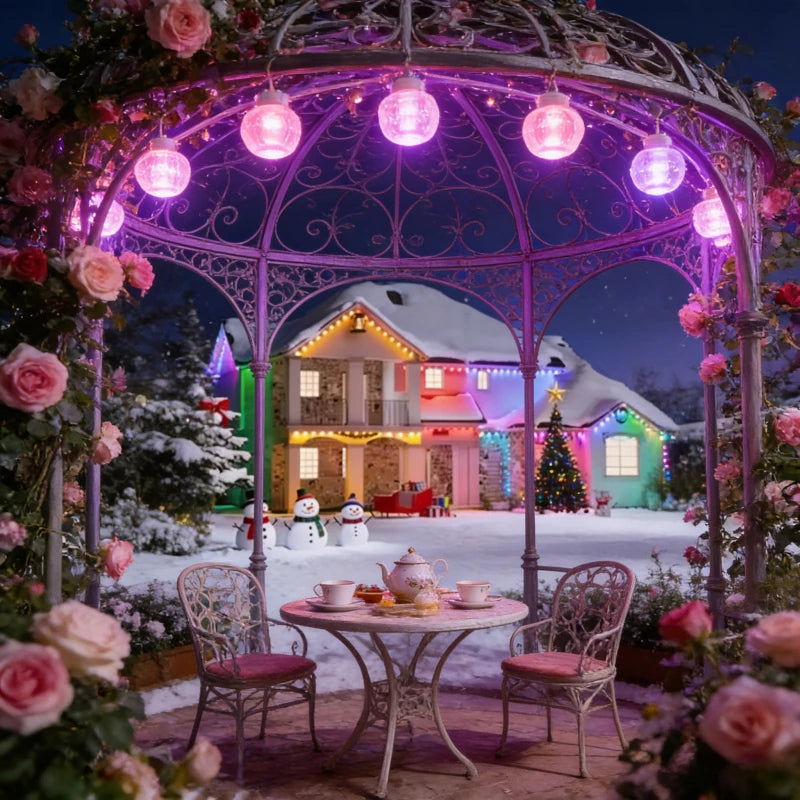 GCTECHING Waterproof Permanent Outdoor LED String Lights for Festive Decor