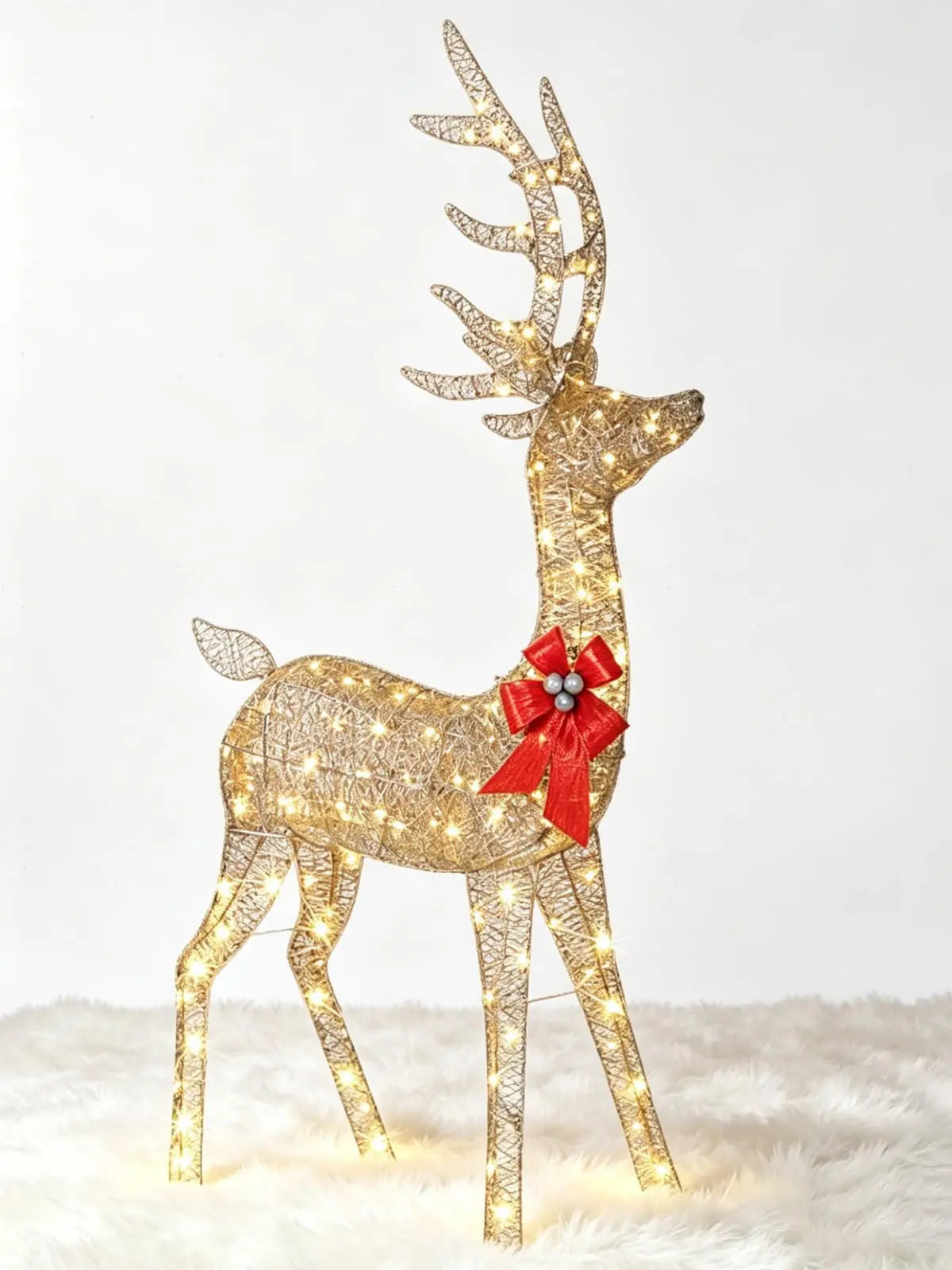 Lighted Christmas Deer Family Set With Energy Efficient LED Lights