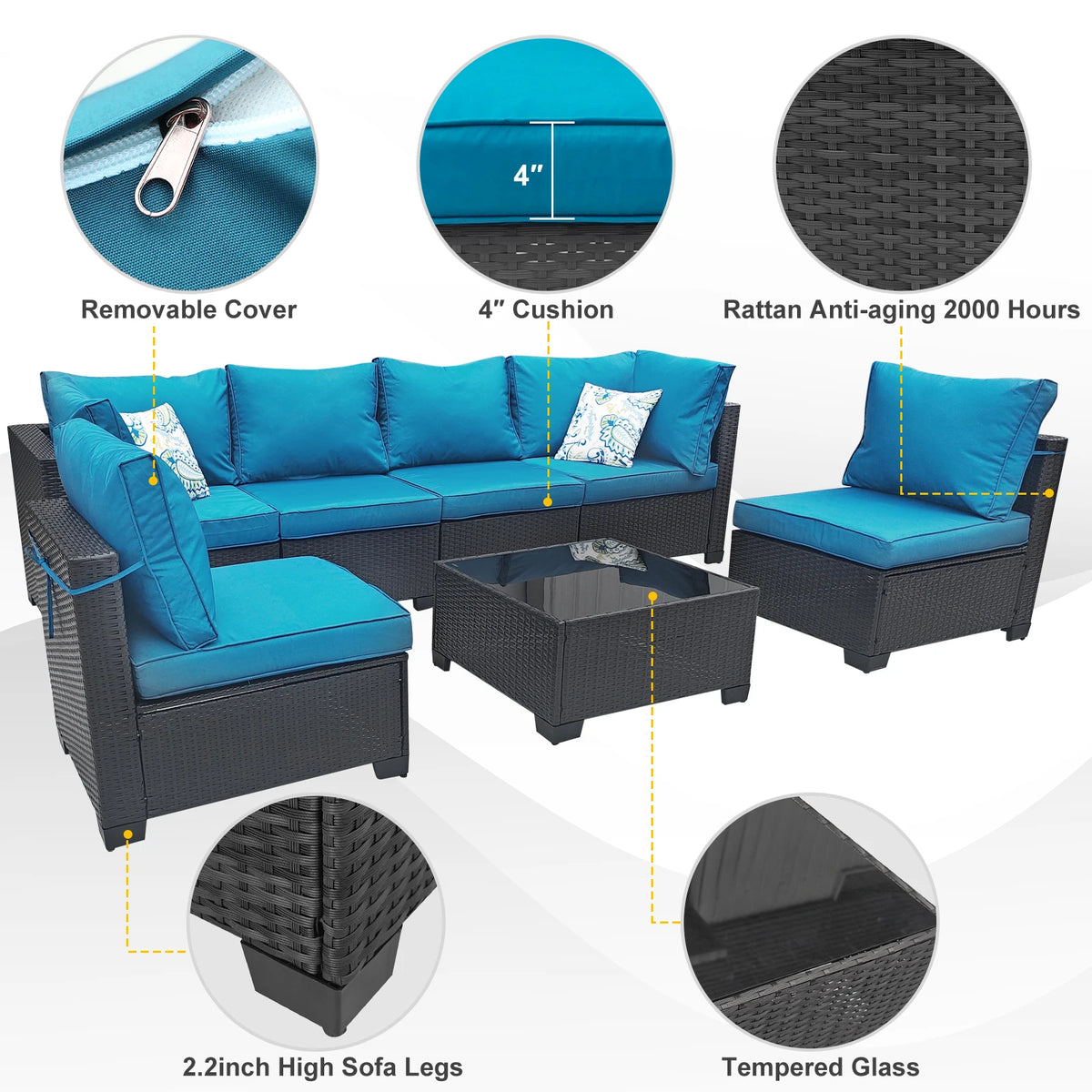 All Weather Wicker Outdoor Patio Conversation Furniture Set
