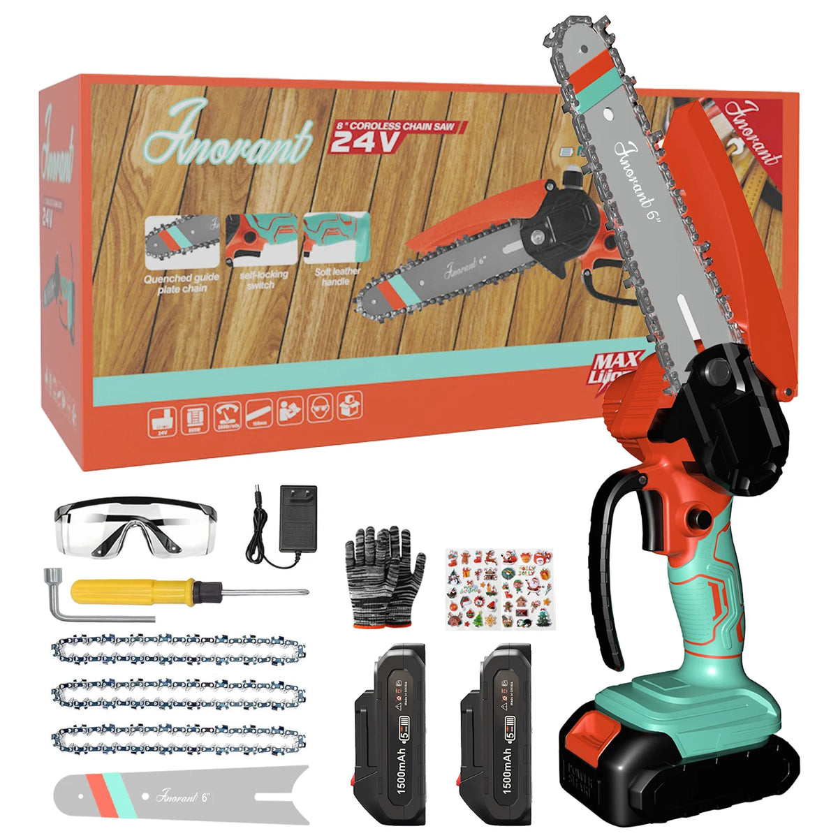 Cordless Mini Chainsaw Portable With Dual Batteries For Tree Cutting