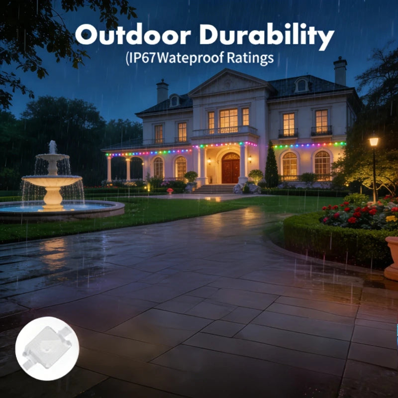 GCTECHING Waterproof Permanent Outdoor LED String Lights for Festive Decor